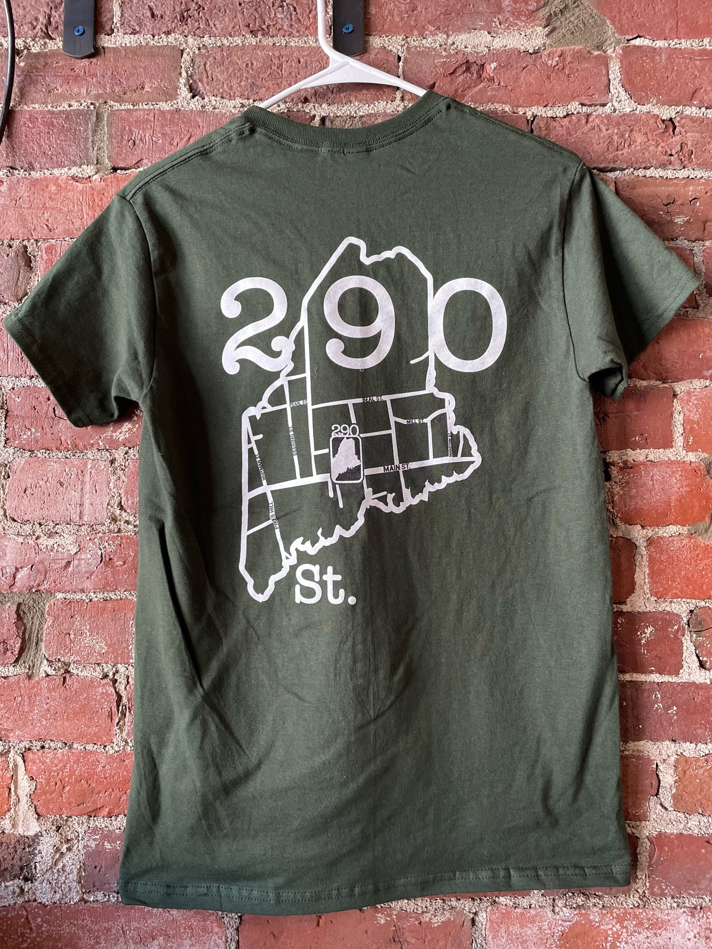 Short Sleeve Tee - Green with Map