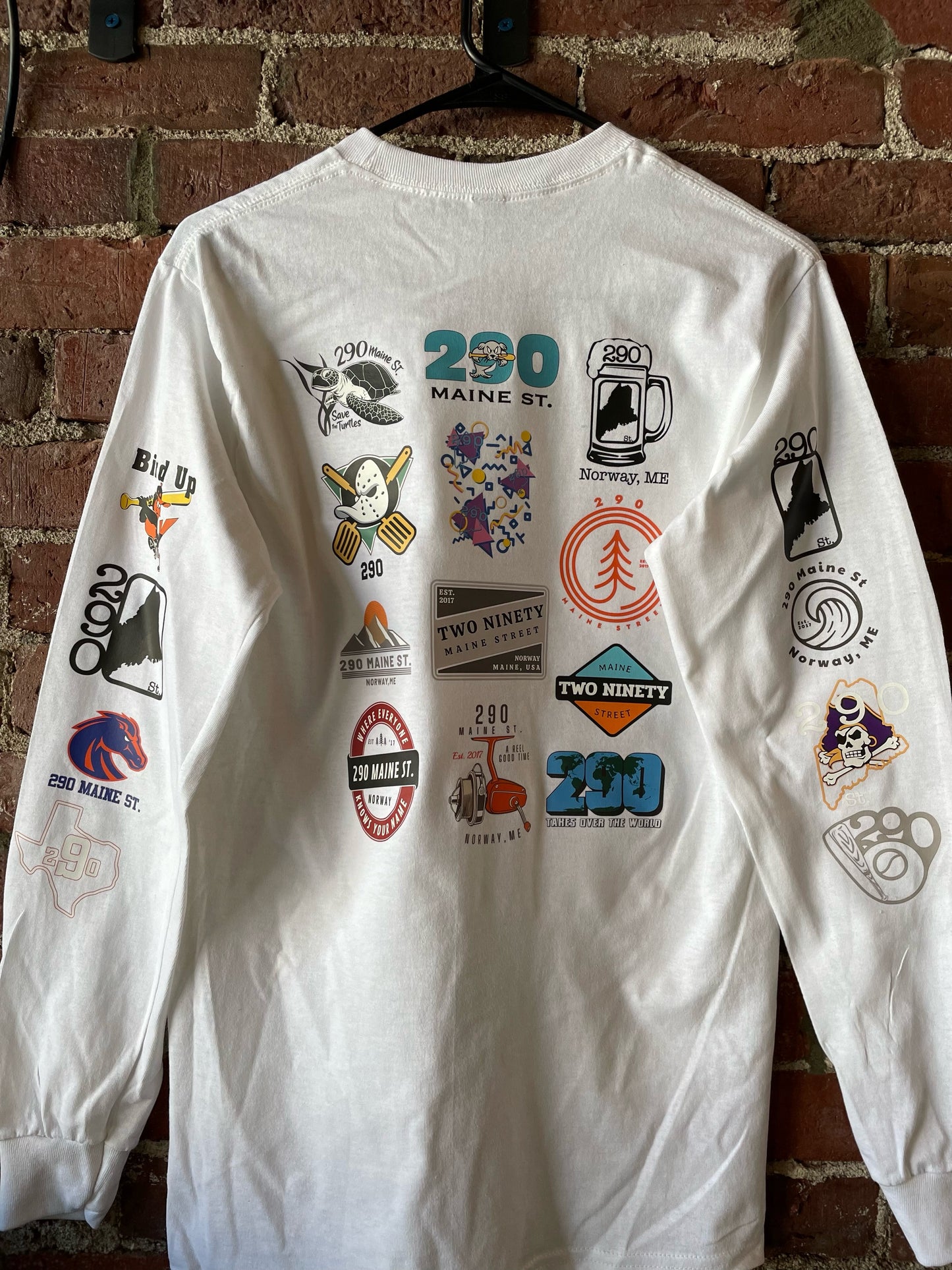 Long Sleeve Tee - White with All Logos